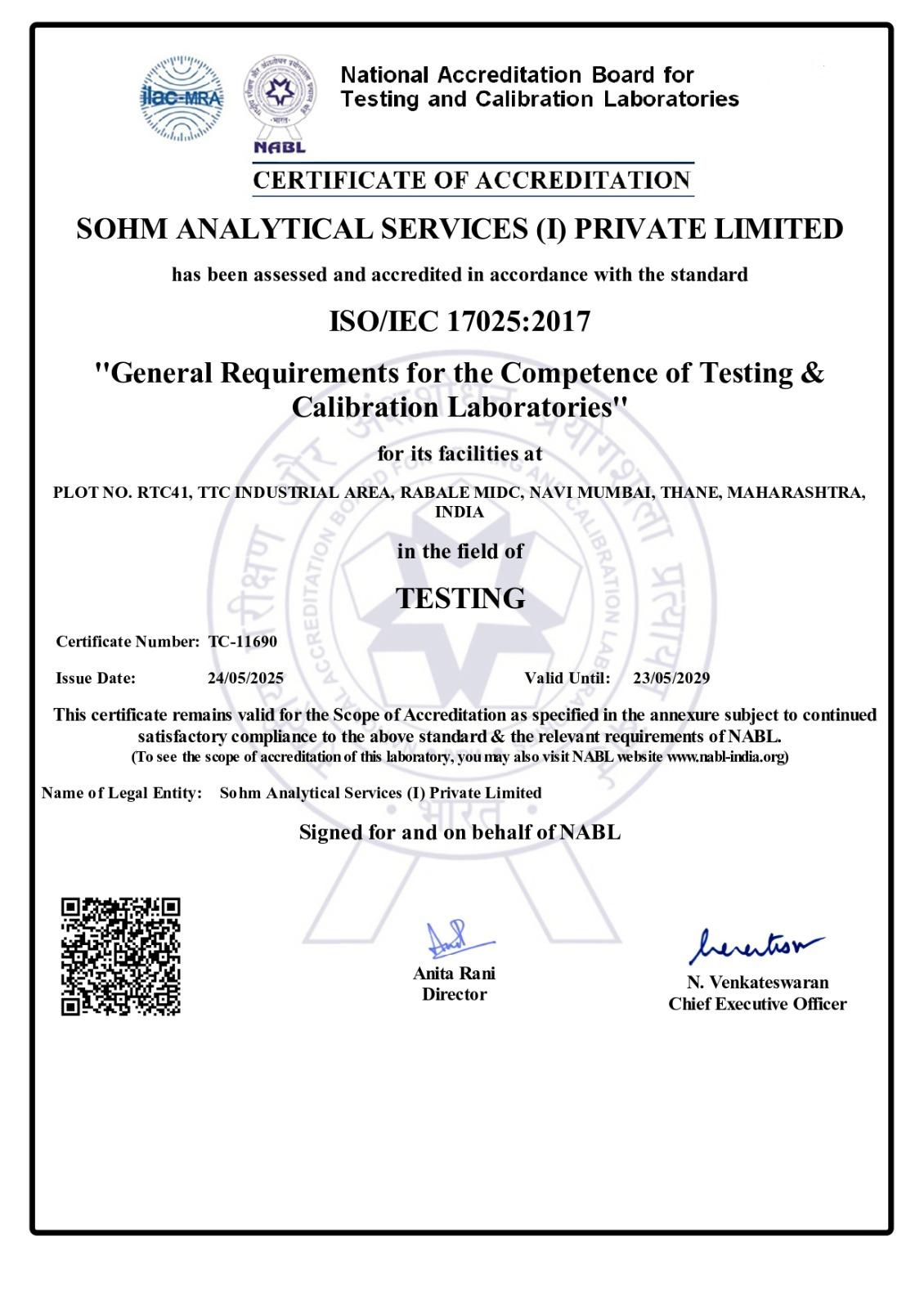 NABL Certificate